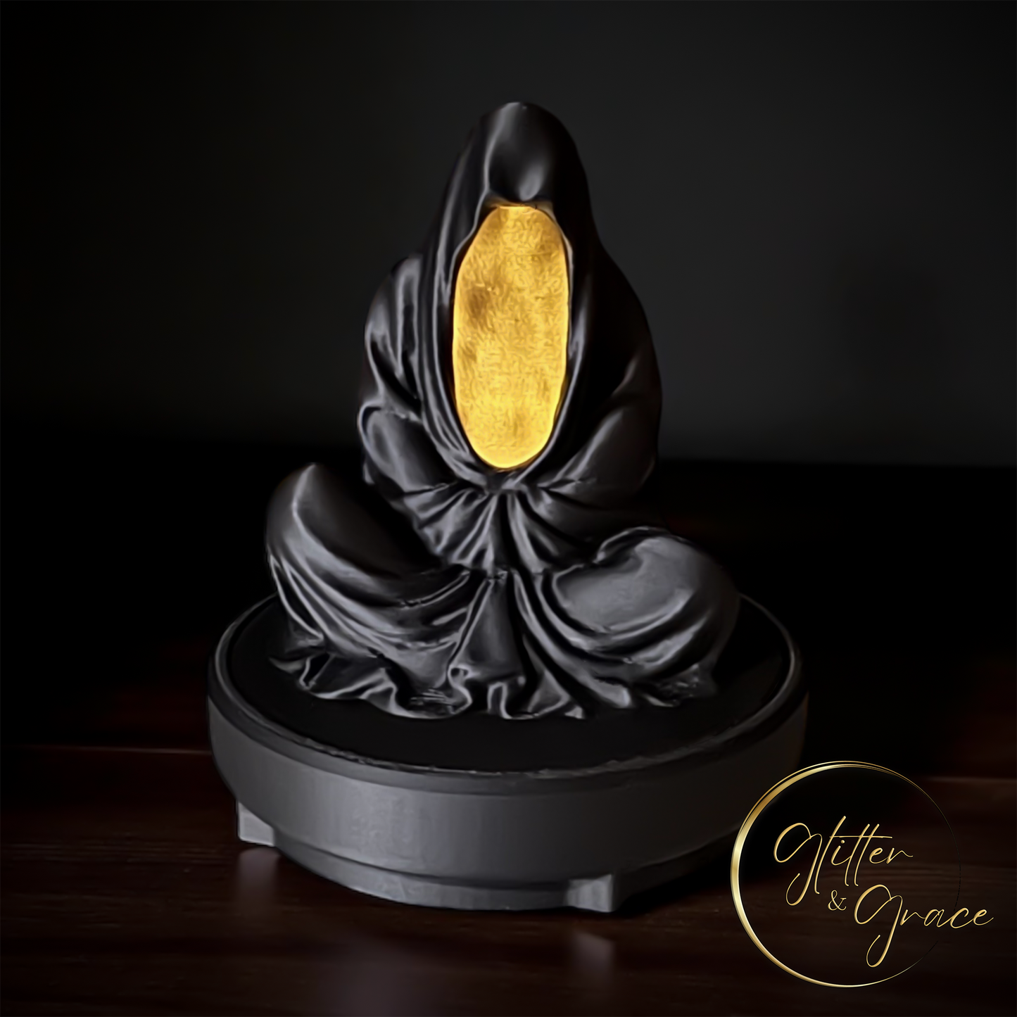 3d printed gothic led tealight sitting grim reaper
