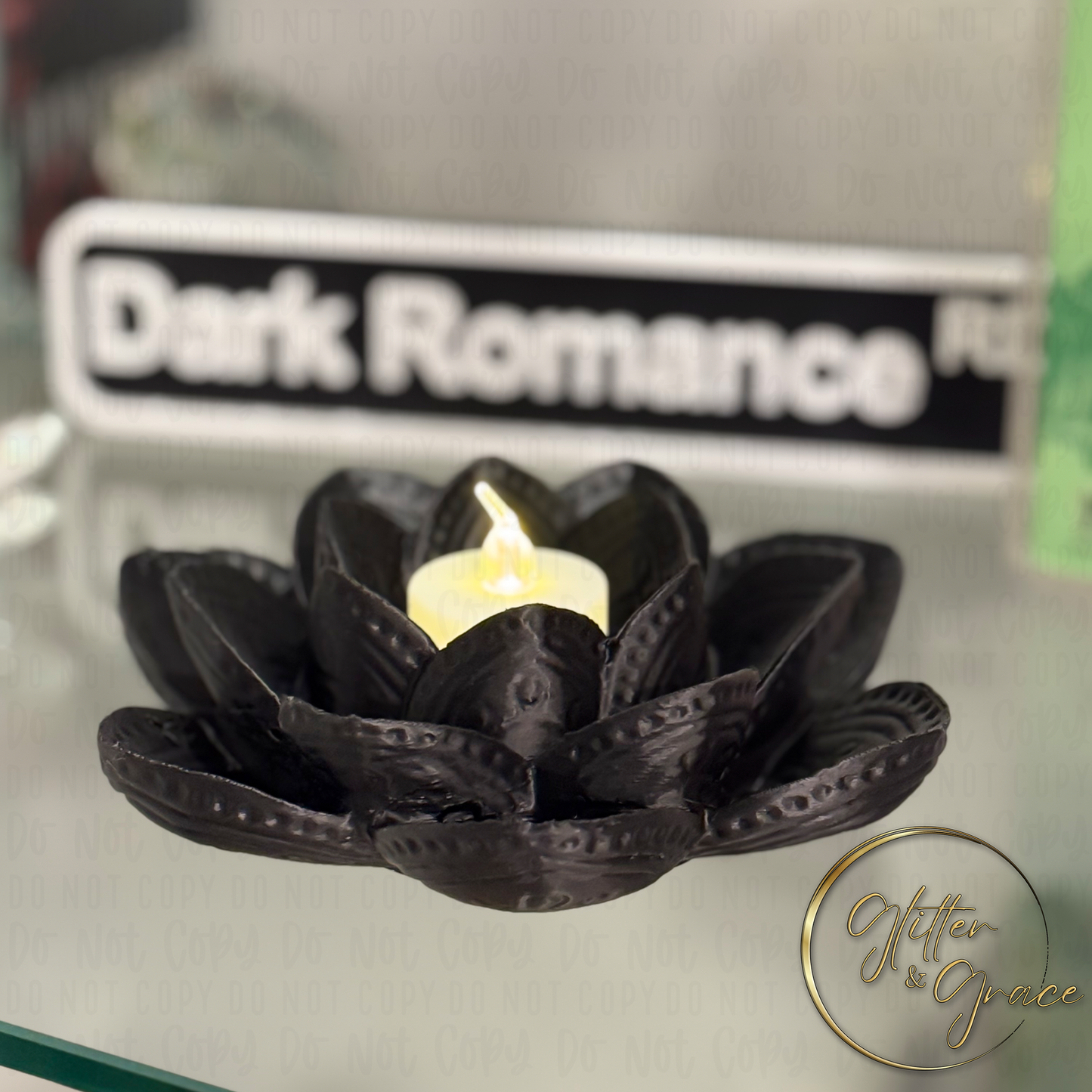 3d printed lotus flower shaped led tea light candle holder