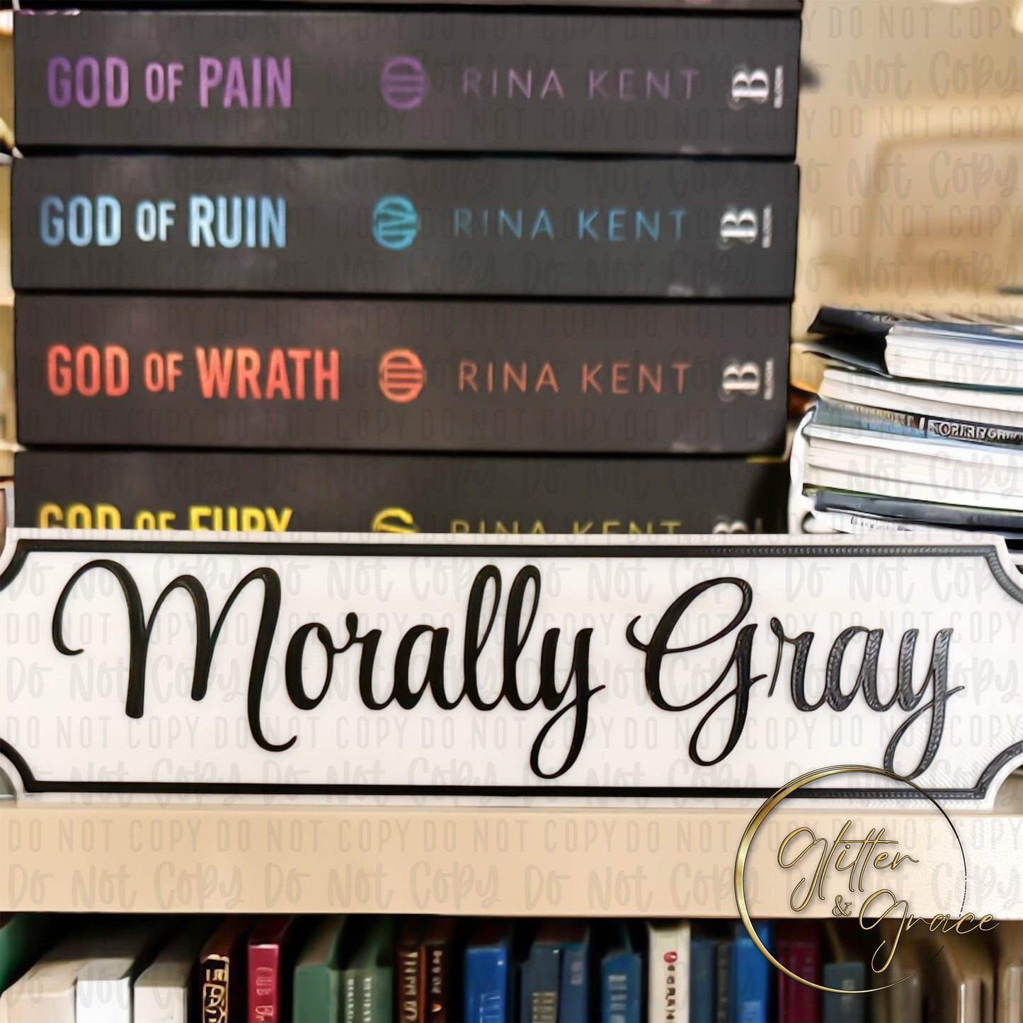 Bookshelf Sign With Holder