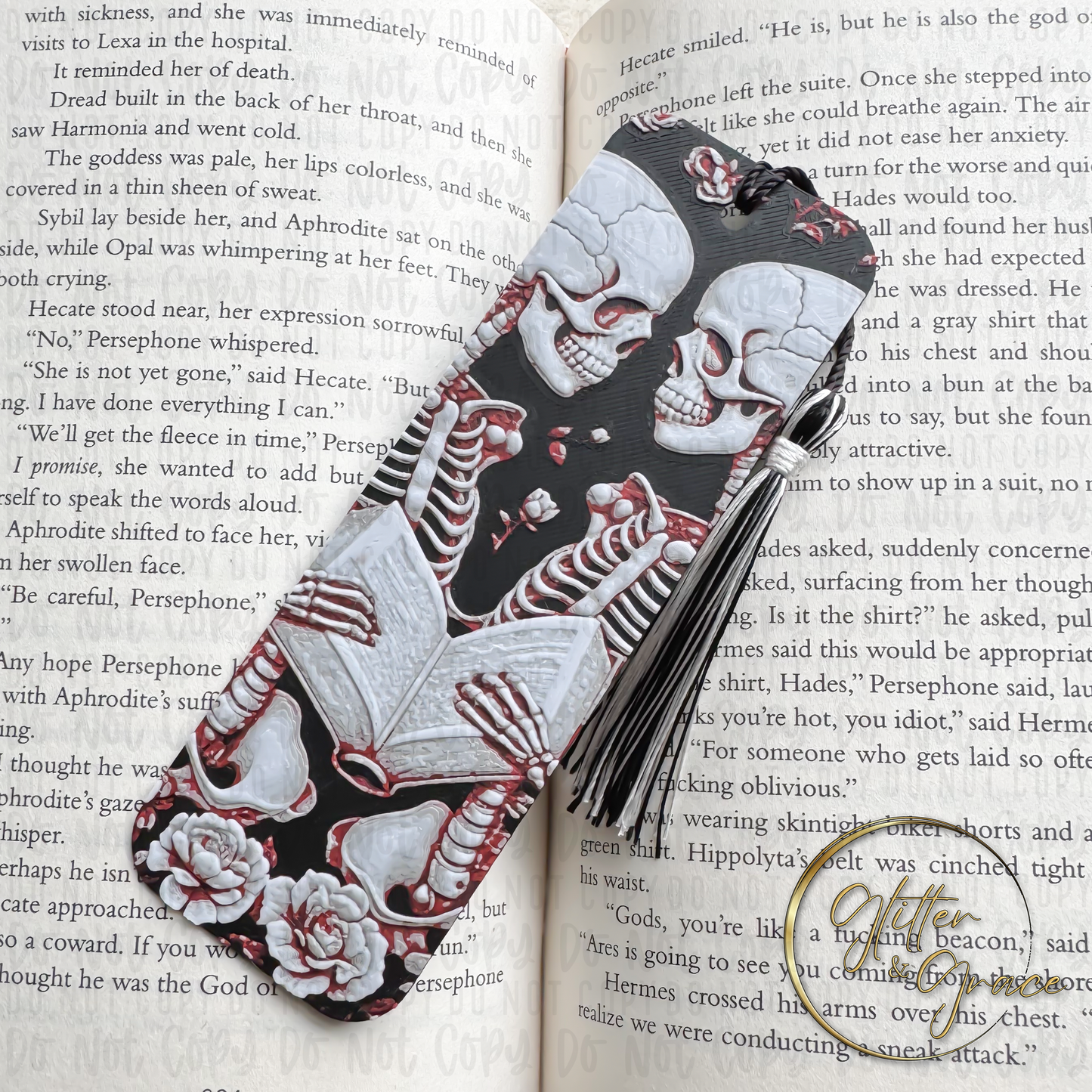 3d printed skeleton lovers bookmark