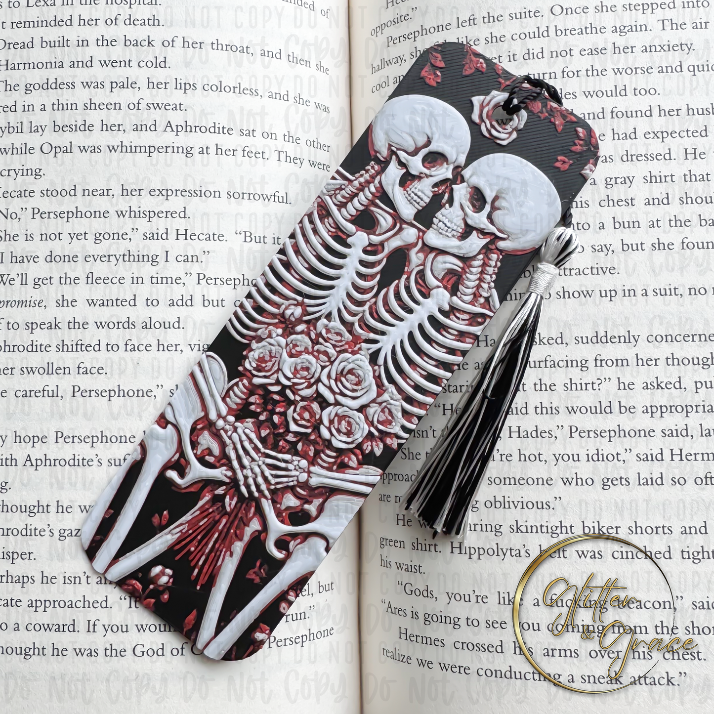 3d printed skeleton lovers bookmark