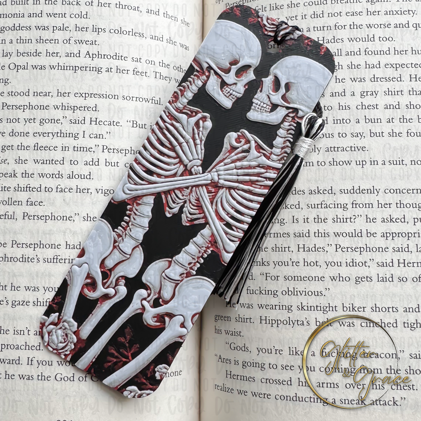 3d printed skeleton lovers bookmark