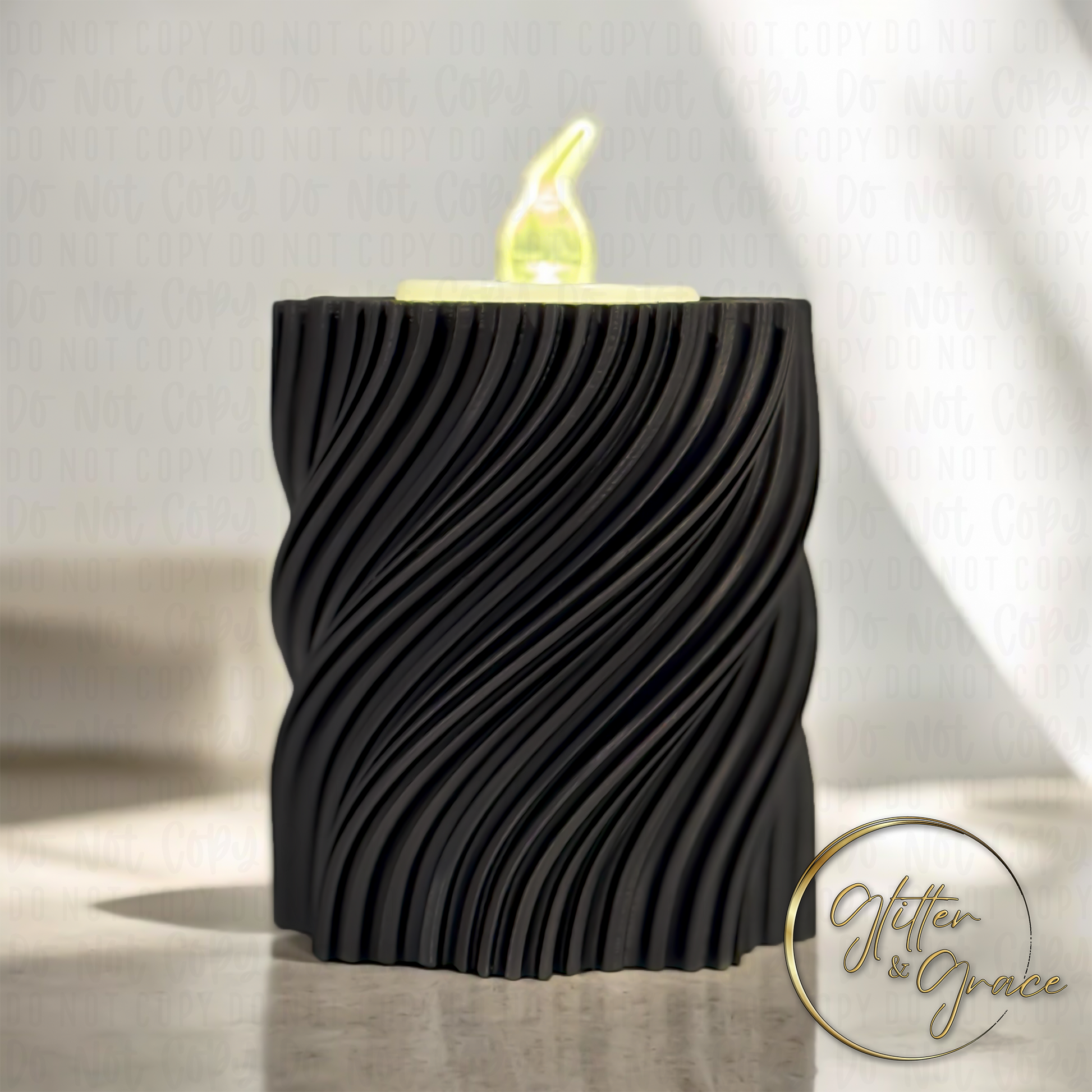 3d printed spiral tealight candle holder