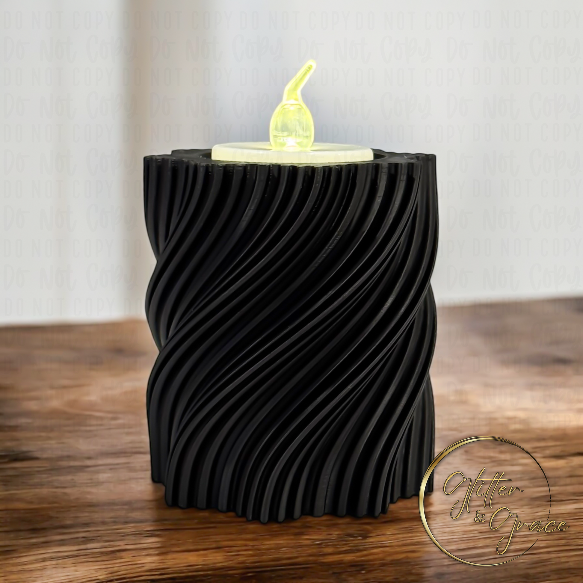 3d printed spiral tealight candle holder