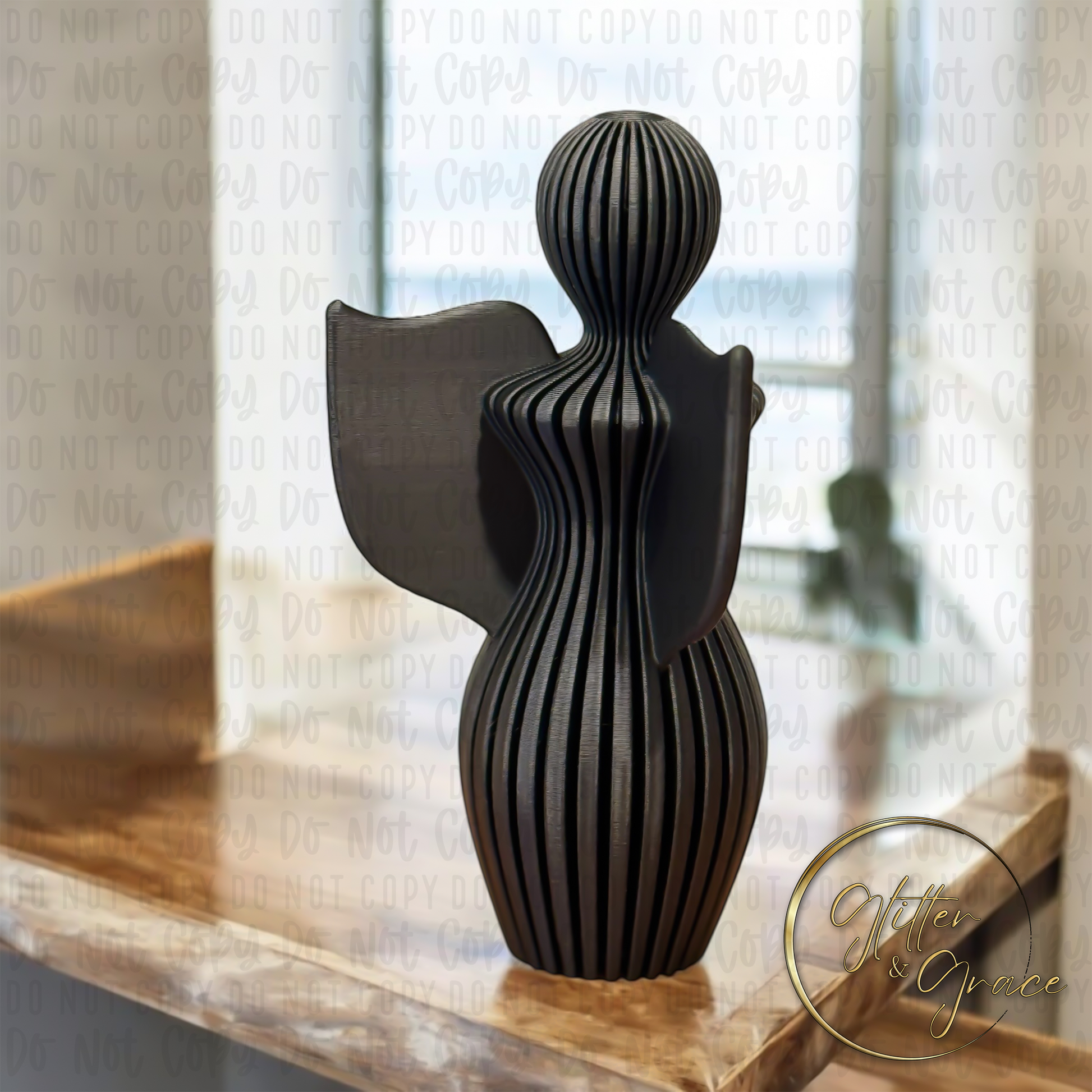 3d printed modern statue of an angel