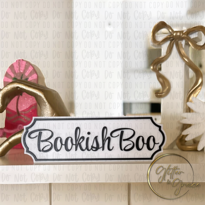 Bookshelf Sign With Holder