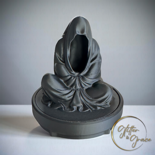 3d printed gothic led tealight sitting grim reaper