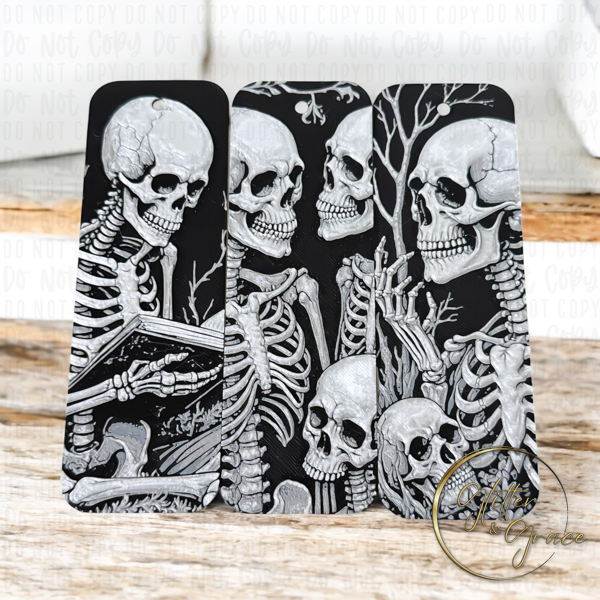 3d printed skeleton bookmark