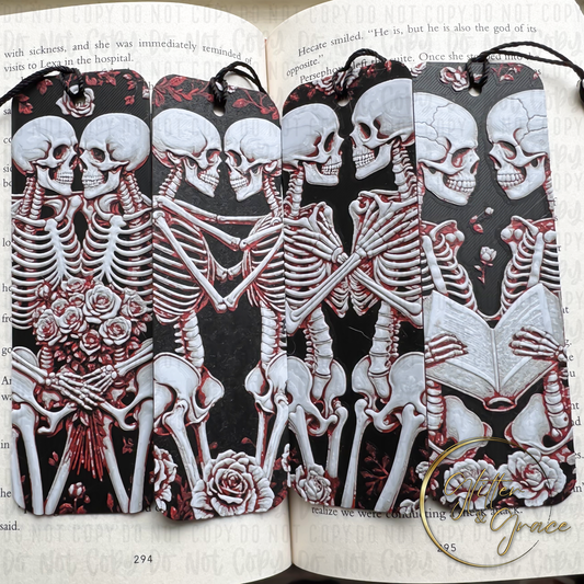 3d printed skeleton lovers bookmark