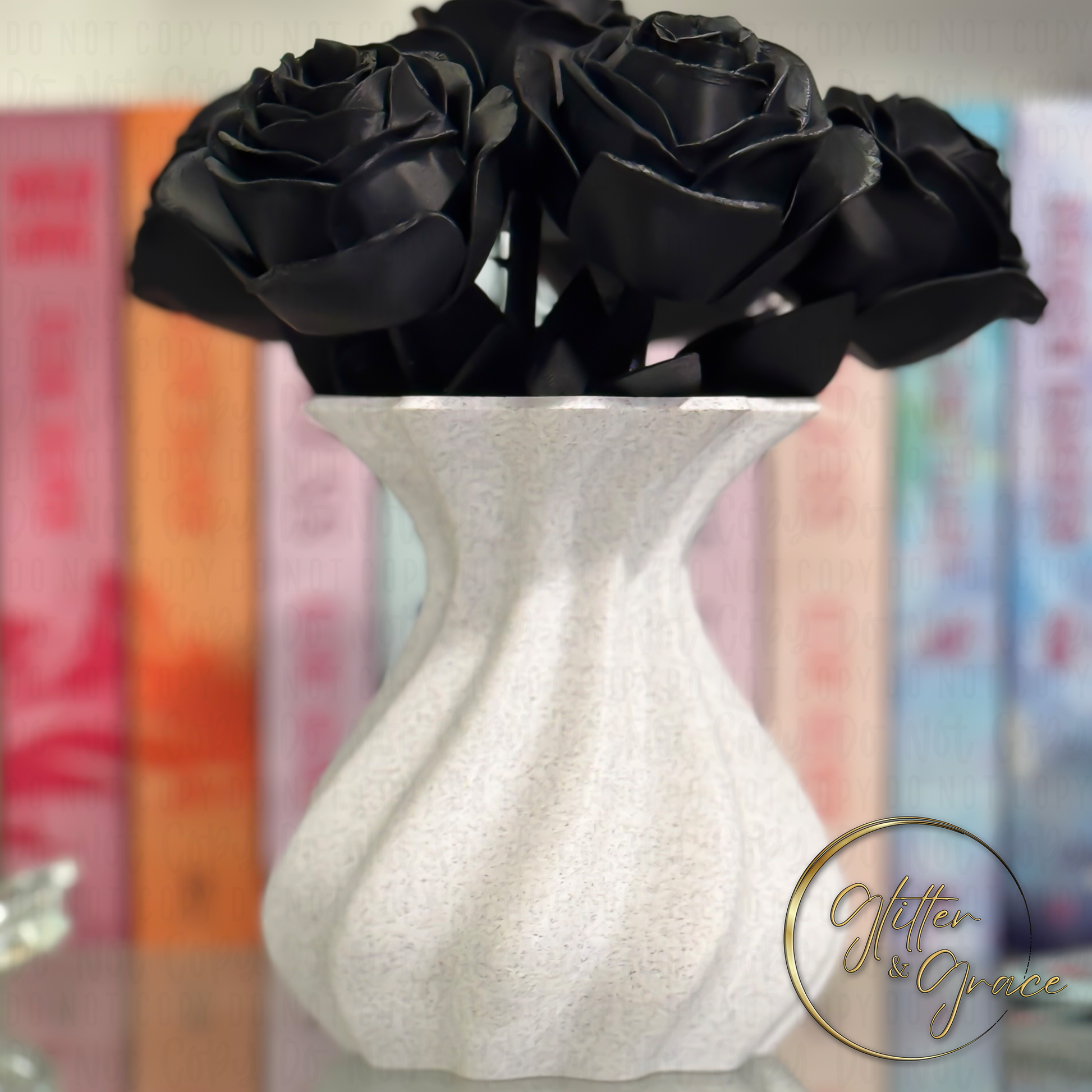 3d printed flower vase with a spiral look