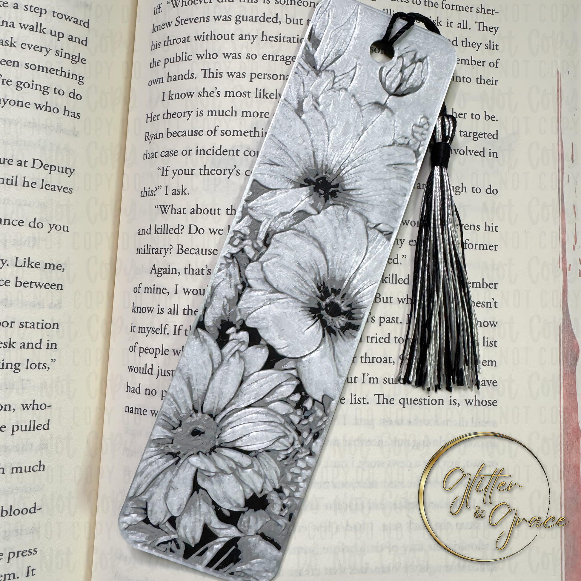 3d printed floral bookmark