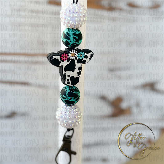 Teal Cow Freshie Hanger